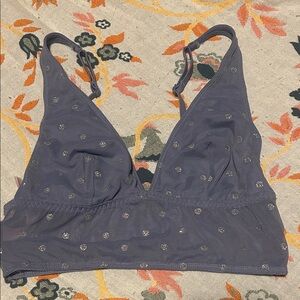 PINK Victoria's Secret Blue Bralette with Silver Dots